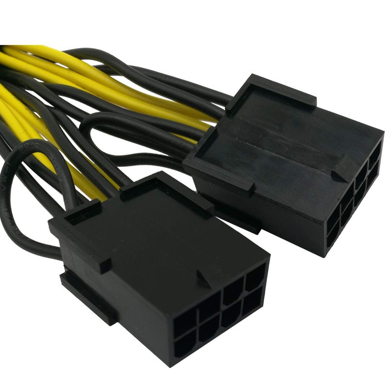 COMeap كابل طاقة بطاقة الرسوميات COMeap NVIDIA 030-0571-000 محول 8 دبابيس ذكر إلى مزدوج PCIe 8 دبابيس أنثى لتيسلا K80/M40/M60/P40/P100 بطول 4 بوصات (عبوة من 2) (10 سم) - Image 3